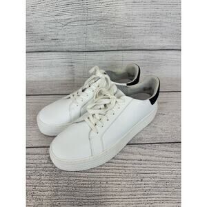 Joy Performance Women's White & Black Glitter Comfort Leather Sneakers Size 11